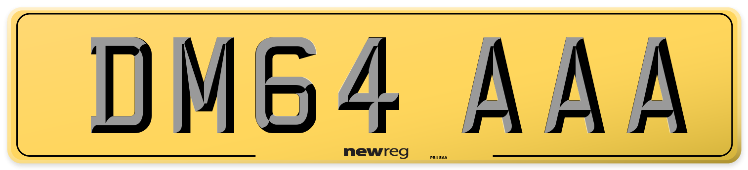 DM64 AAA Rear Number Plate