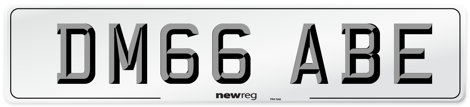 DM66 ABE Front Number Plate