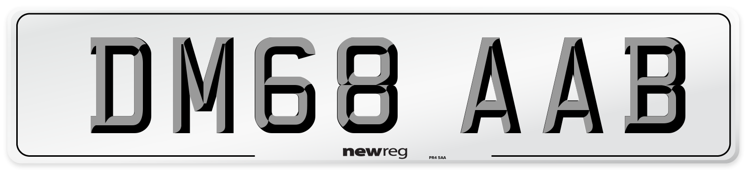 DM68 AAB Front Number Plate