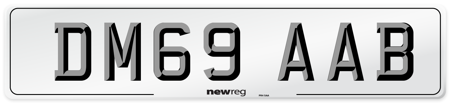 DM69 AAB Front Number Plate