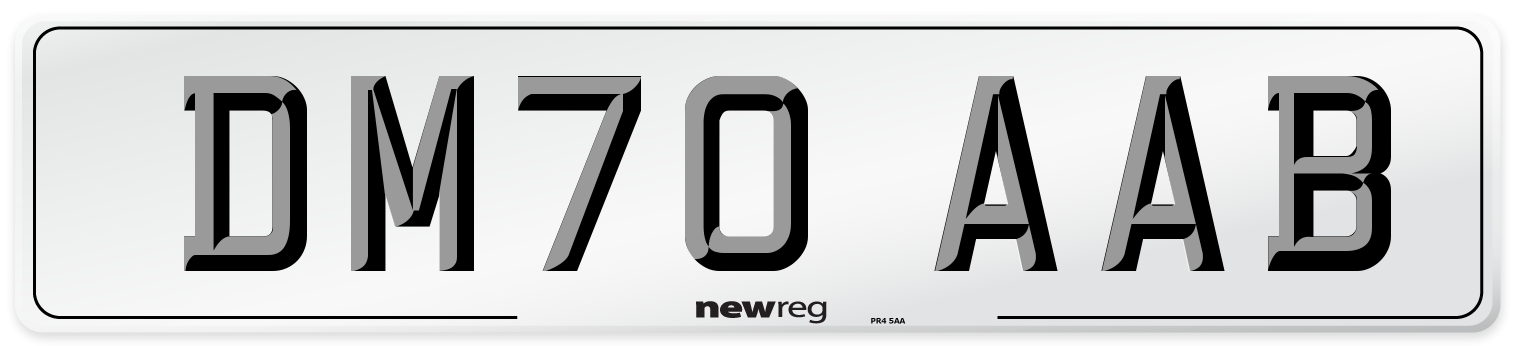 DM70 AAB Front Number Plate