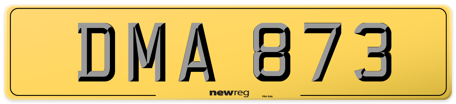 DMA 873 Rear Number Plate