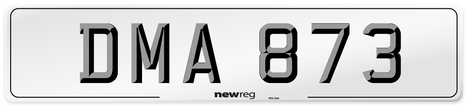 DMA 873 Front Number Plate