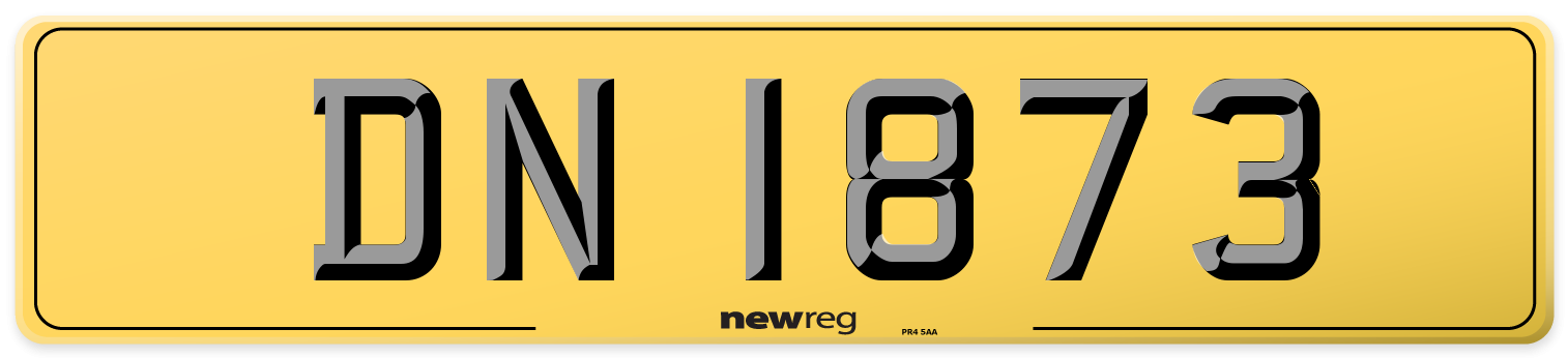 DN 1873 Rear Number Plate