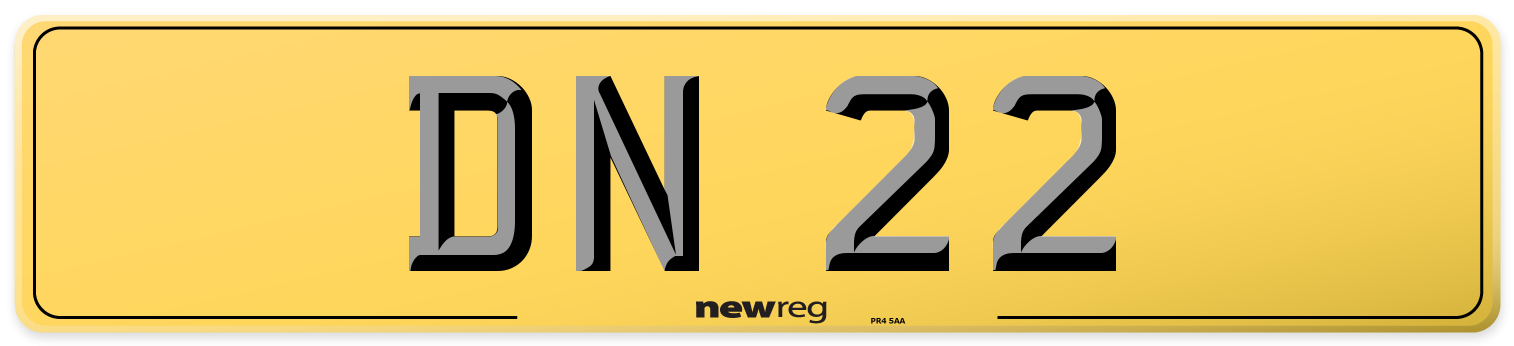 DN 22 Rear Number Plate