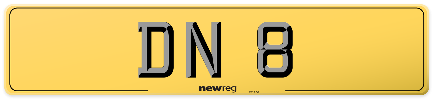 DN 8 Rear Number Plate