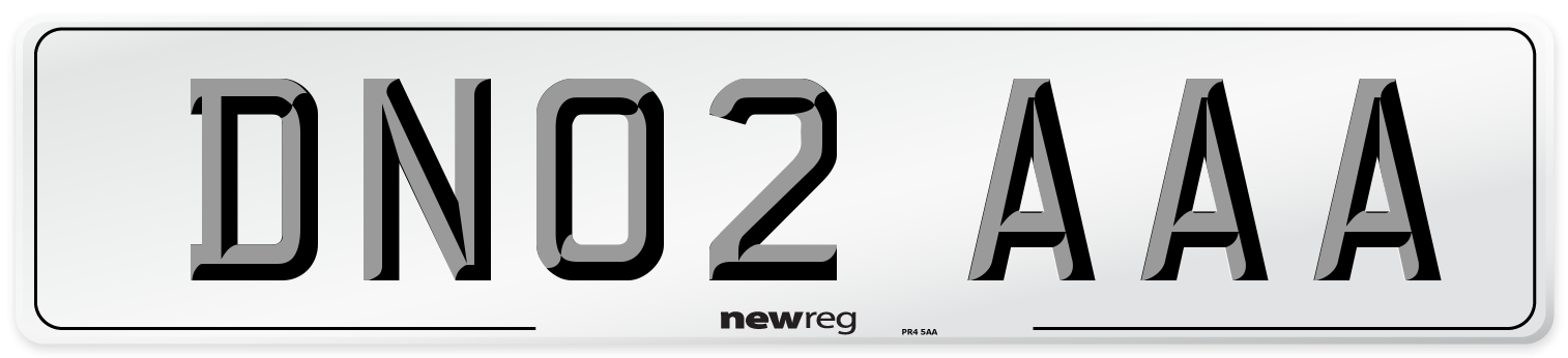 DN02 AAA Front Number Plate