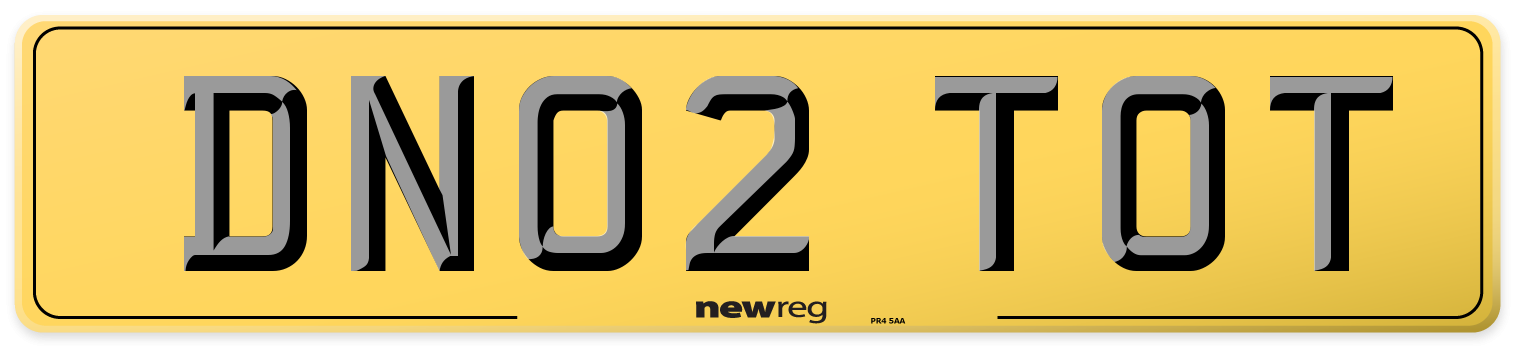 DN02 TOT Rear Number Plate