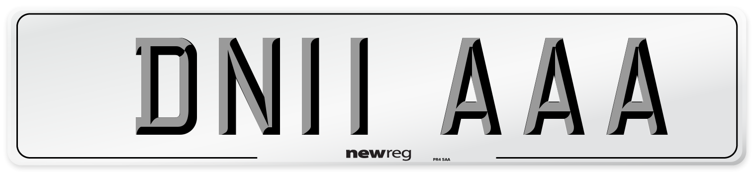 DN11 AAA Front Number Plate