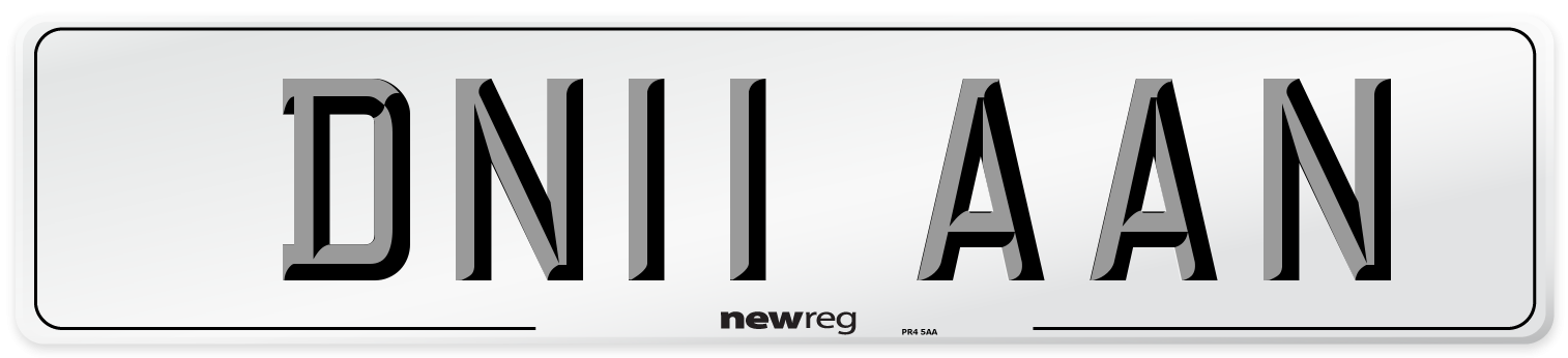 DN11 AAN Front Number Plate