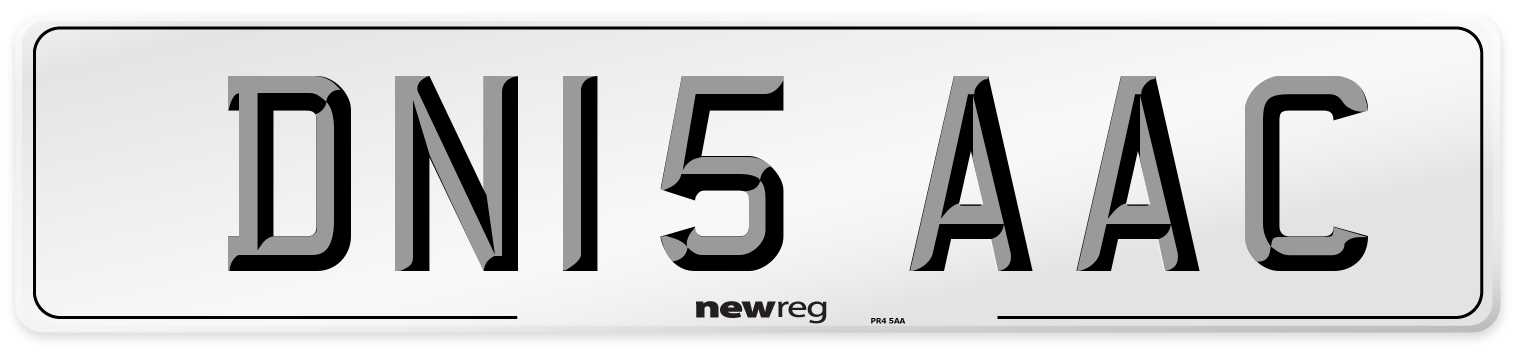 DN15 AAC Front Number Plate