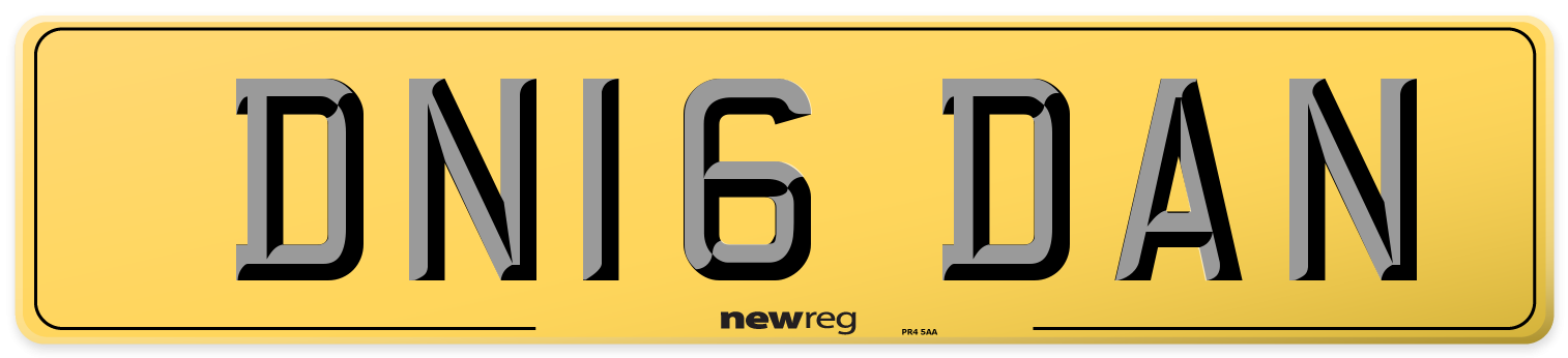 DN16 DAN Rear Number Plate