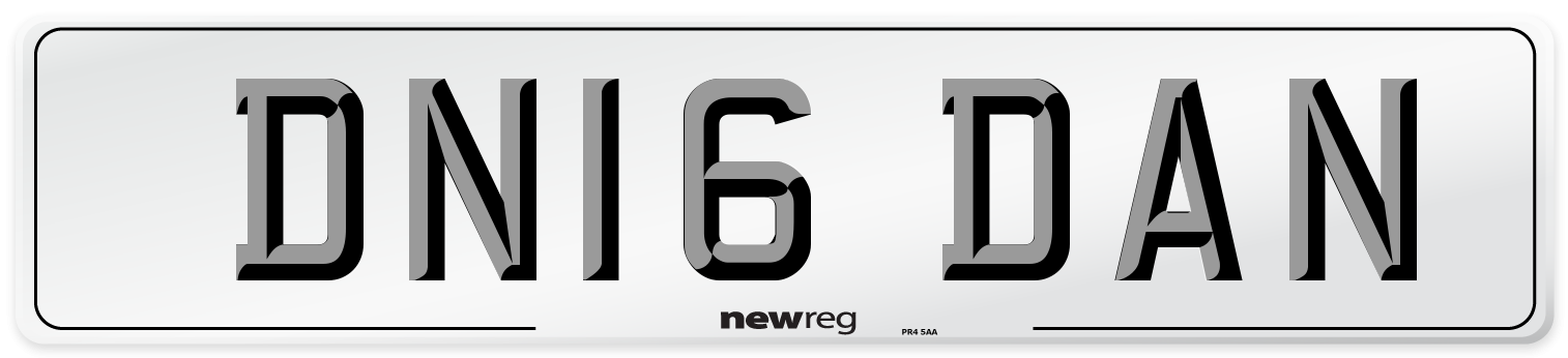 DN16 DAN Front Number Plate