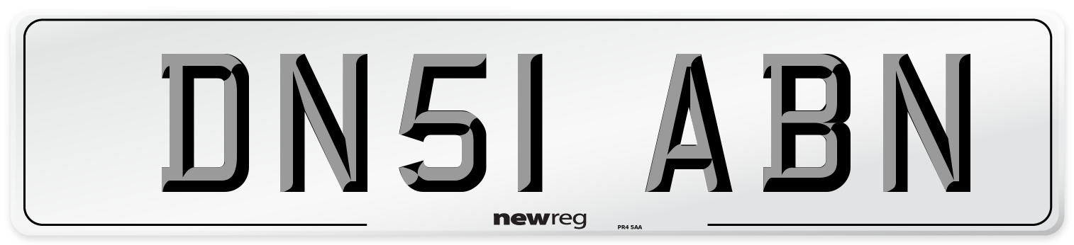 DN51 ABN Front Number Plate