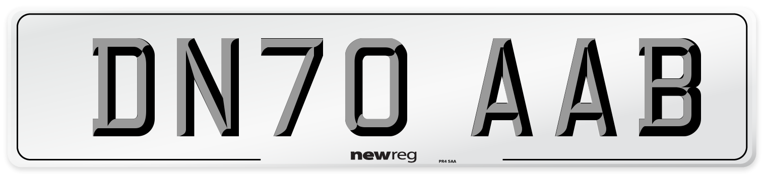 DN70 AAB Front Number Plate
