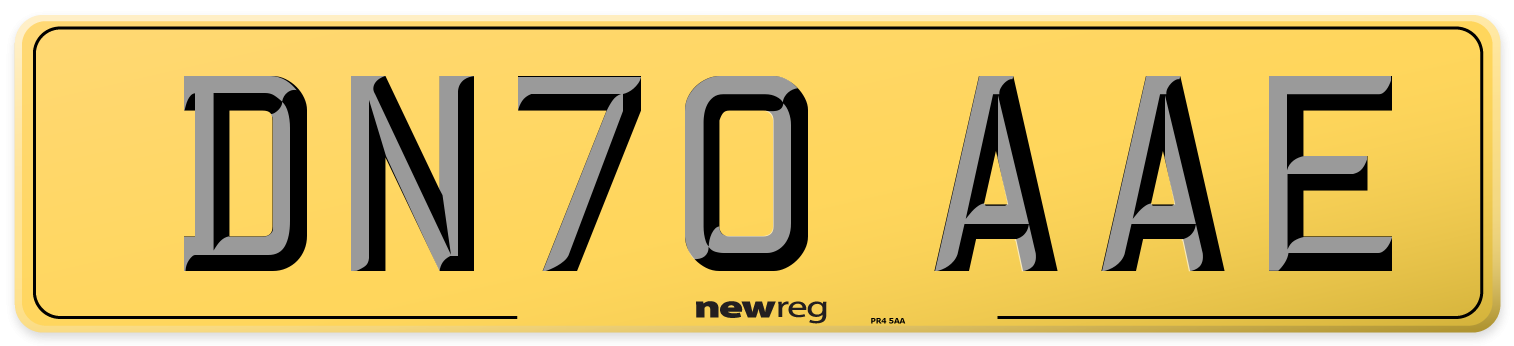 DN70 AAE Rear Number Plate