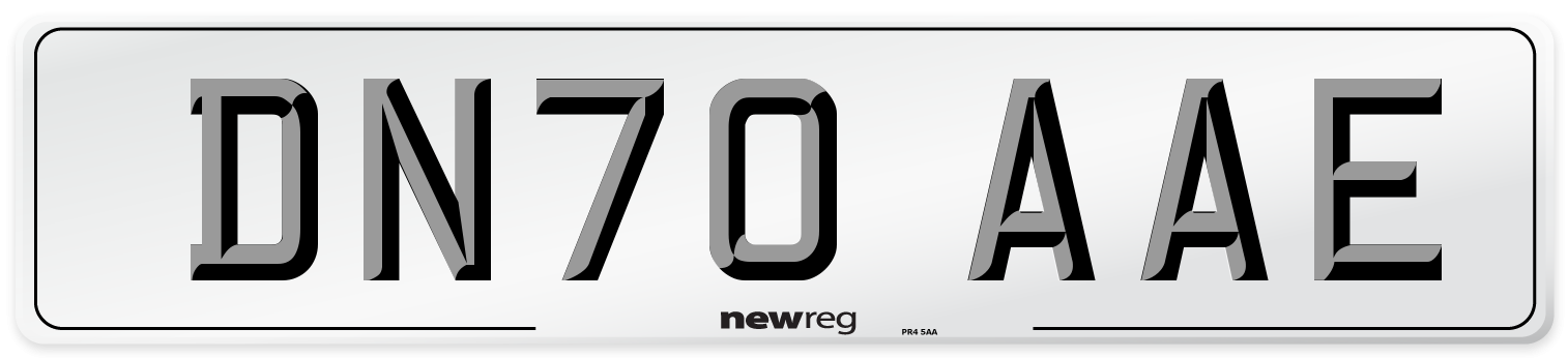 DN70 AAE Front Number Plate