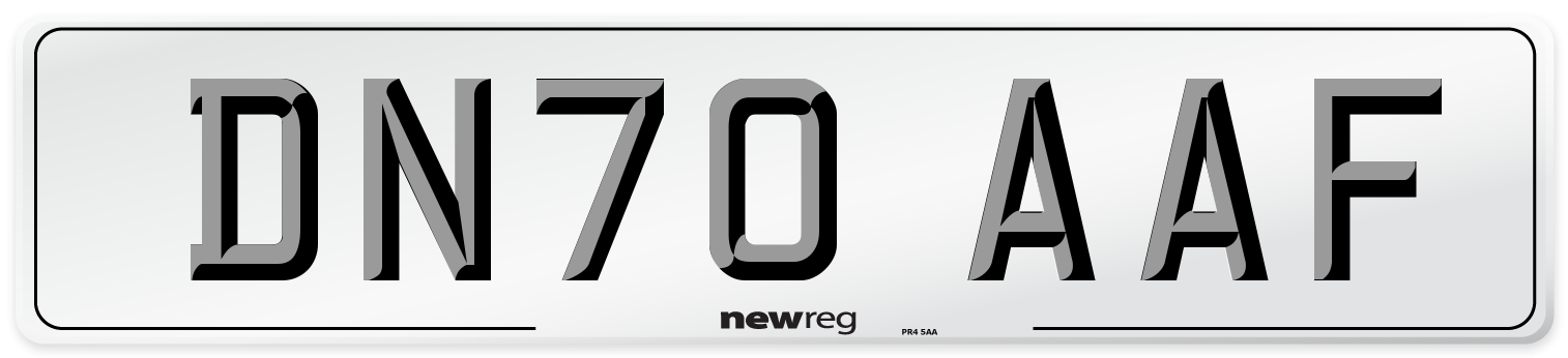 DN70 AAF Front Number Plate
