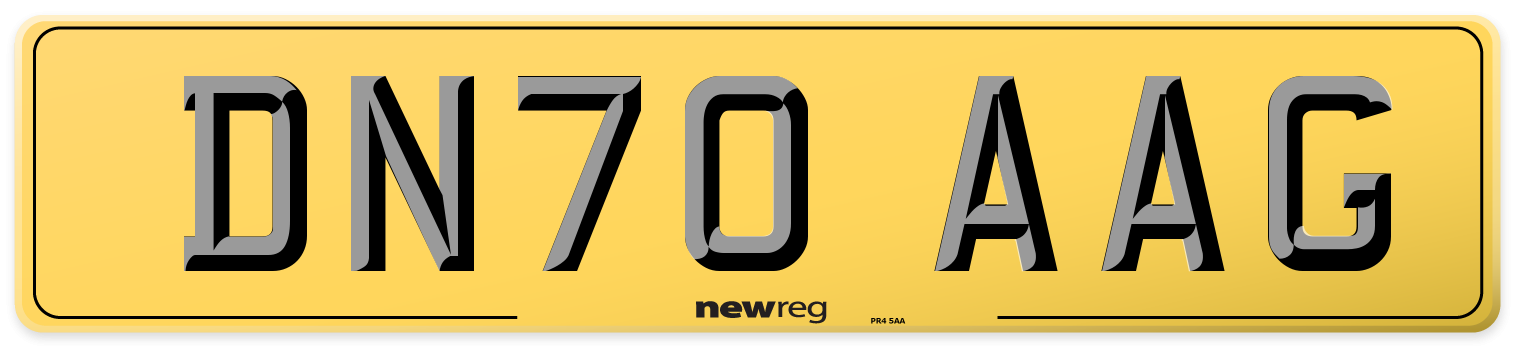 DN70 AAG Rear Number Plate