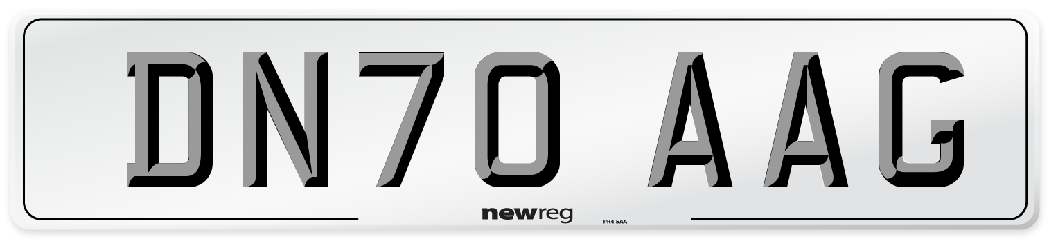 DN70 AAG Front Number Plate