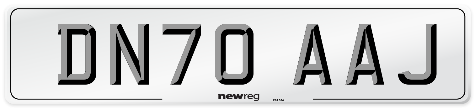 DN70 AAJ Front Number Plate