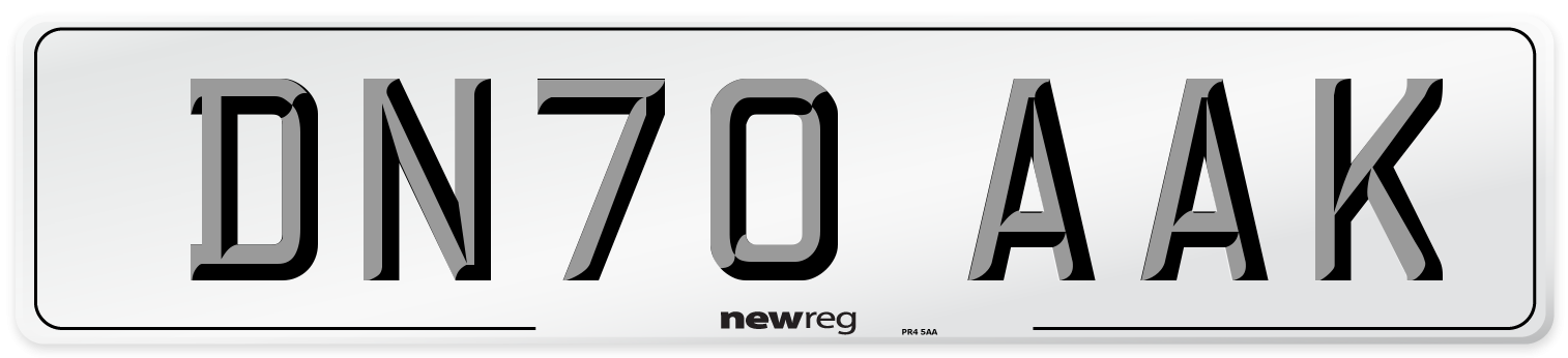 DN70 AAK Front Number Plate