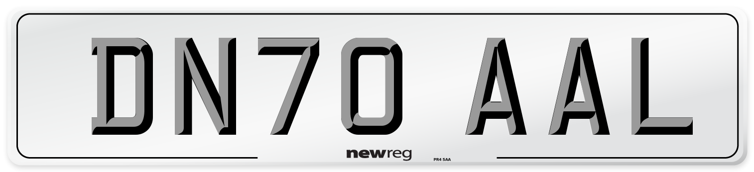 DN70 AAL Front Number Plate