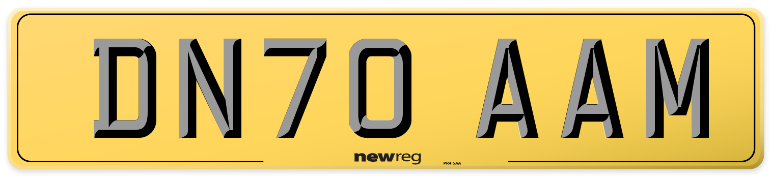 DN70 AAM Rear Number Plate
