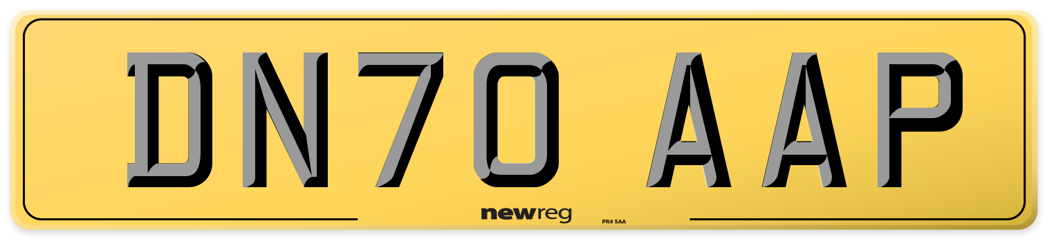 DN70 AAP Rear Number Plate