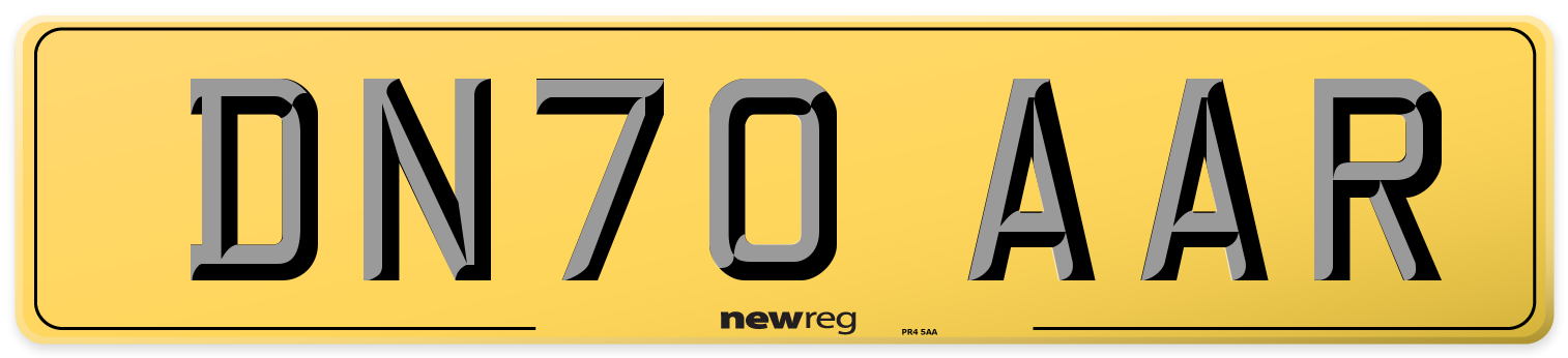 DN70 AAR Rear Number Plate