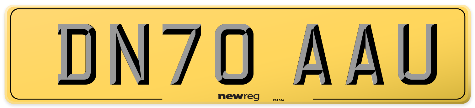 DN70 AAU Rear Number Plate