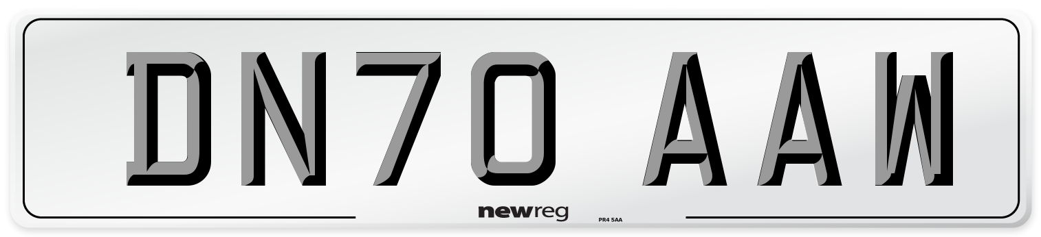 DN70 AAW Front Number Plate