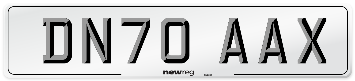 DN70 AAX Front Number Plate