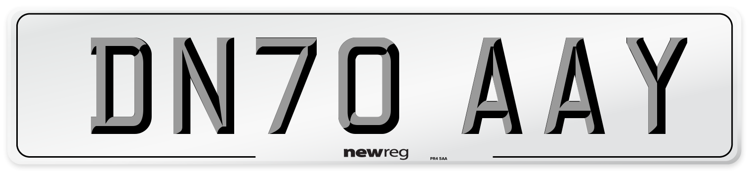 DN70 AAY Front Number Plate