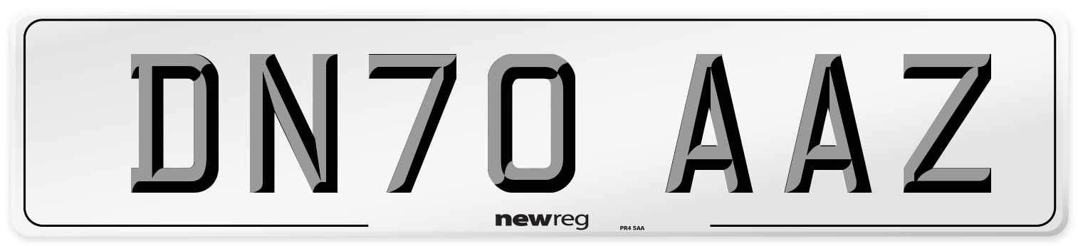 DN70 AAZ Front Number Plate