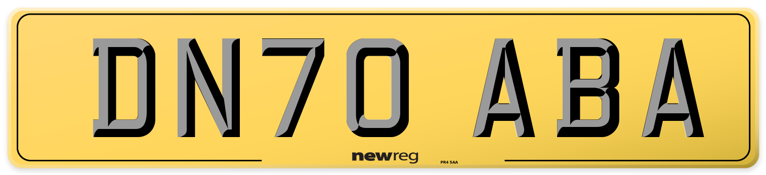 DN70 ABA Rear Number Plate