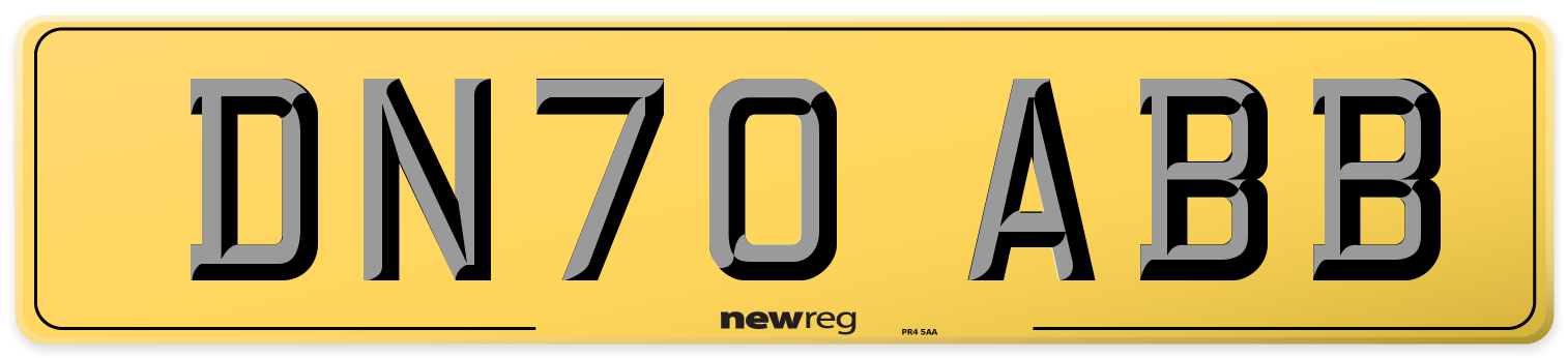 DN70 ABB Rear Number Plate
