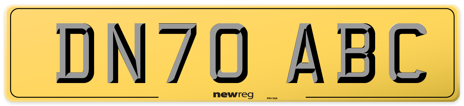 DN70 ABC Rear Number Plate