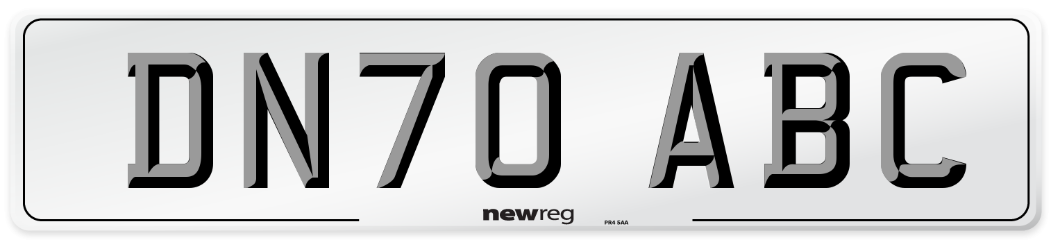 DN70 ABC Front Number Plate