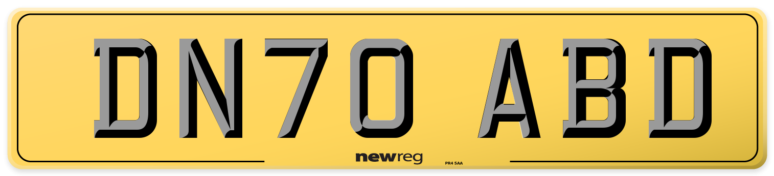 DN70 ABD Rear Number Plate