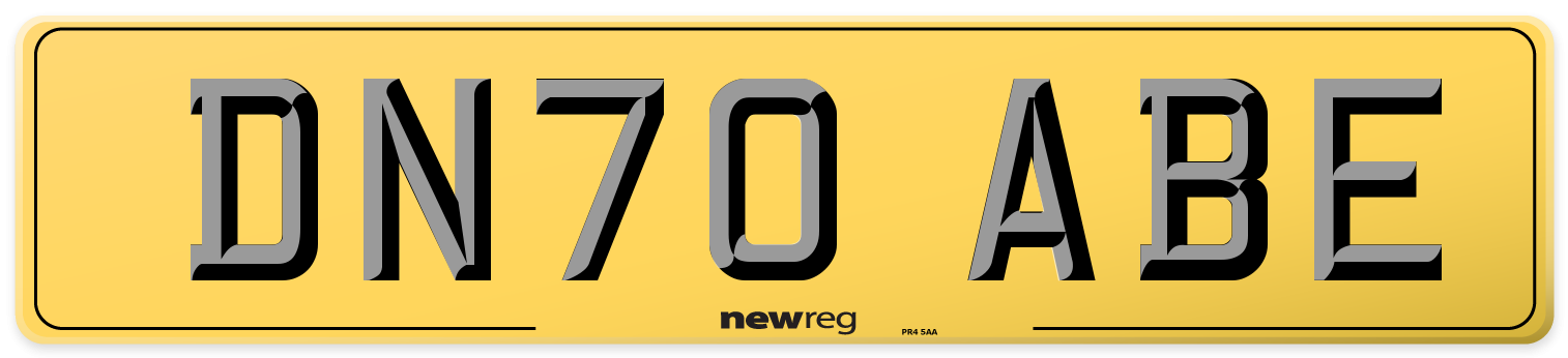 DN70 ABE Rear Number Plate