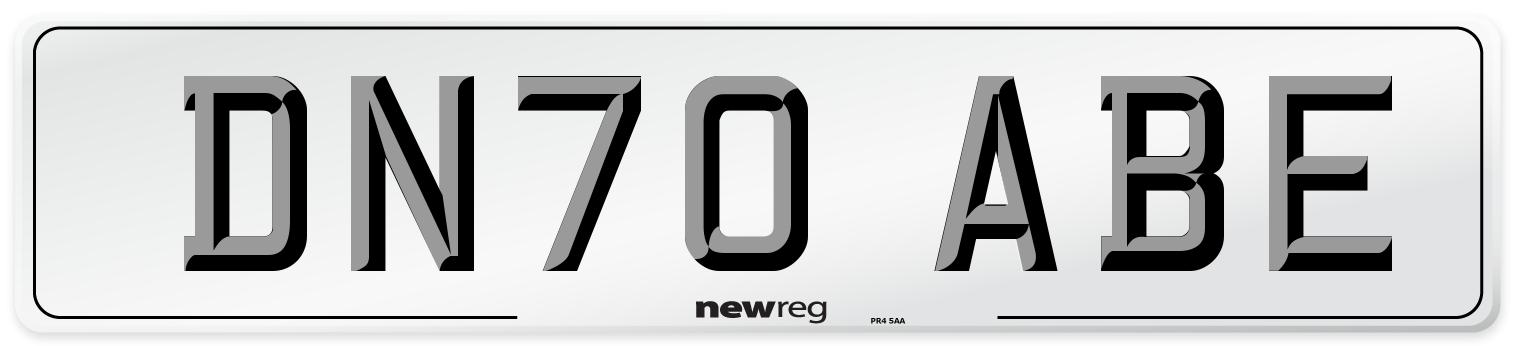 DN70 ABE Front Number Plate