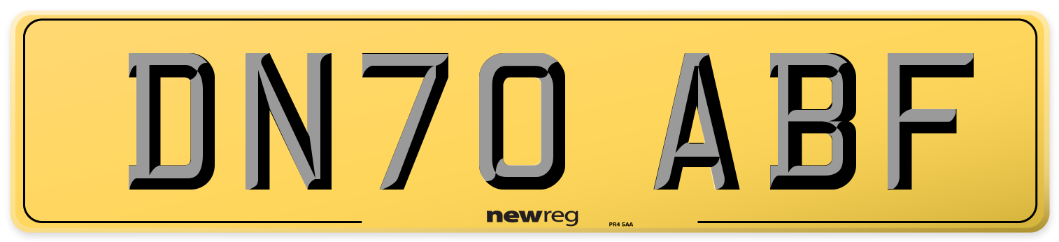 DN70 ABF Rear Number Plate