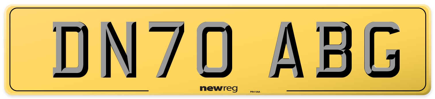 DN70 ABG Rear Number Plate