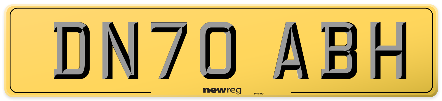 DN70 ABH Rear Number Plate