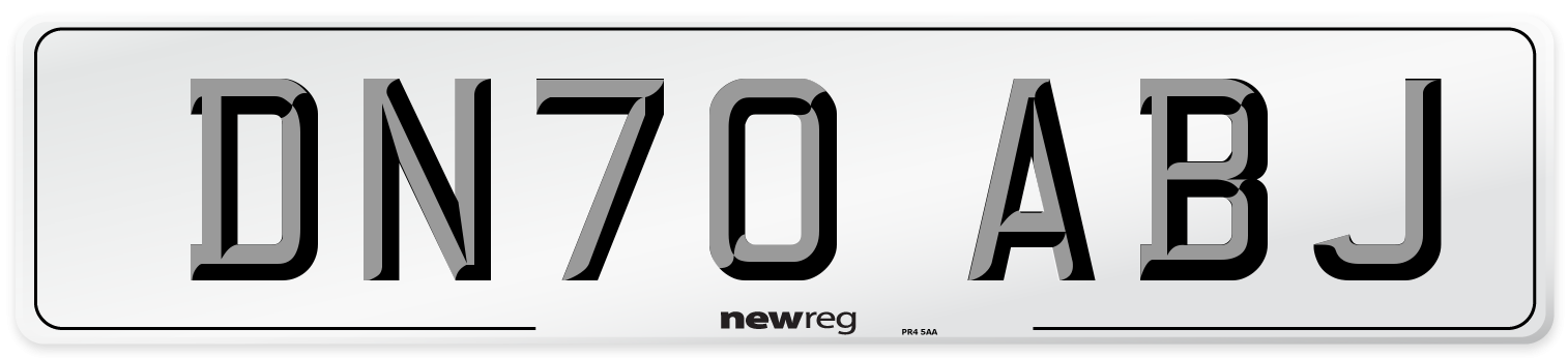 DN70 ABJ Front Number Plate