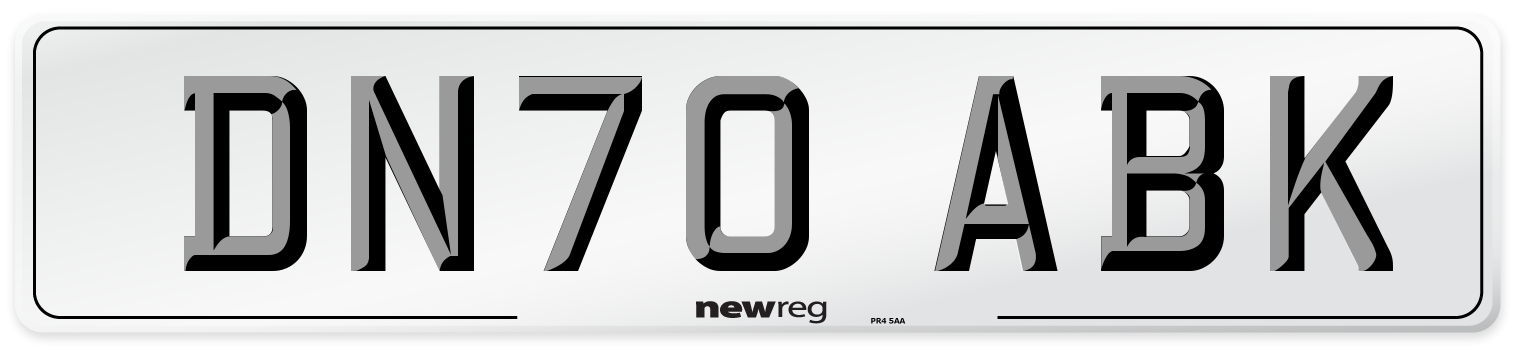 DN70 ABK Front Number Plate