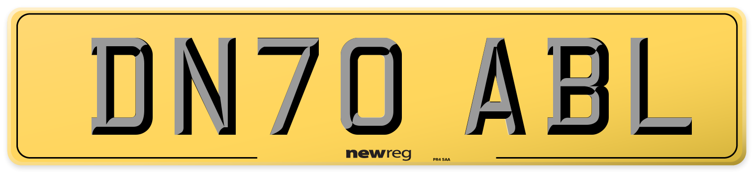 DN70 ABL Rear Number Plate