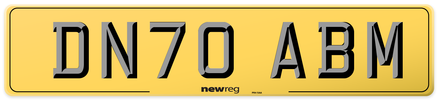 DN70 ABM Rear Number Plate