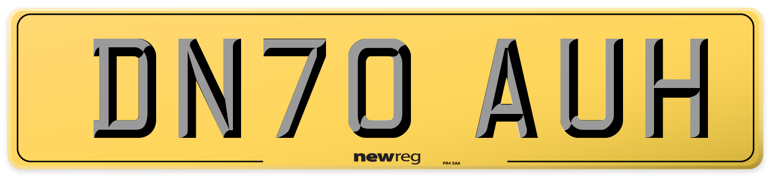 DN70 AUH Rear Number Plate